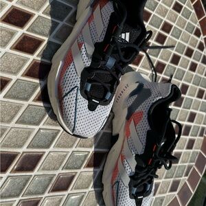 Adidas Jet Boost White and Coral Athletic Sneakers